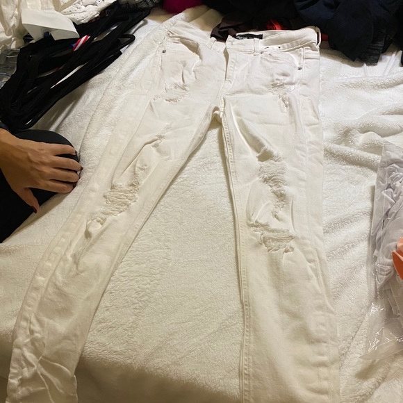 Express White ripped Jeans - Picture 1 of 3